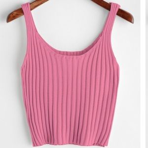 Ribbed crop tank top - Shein